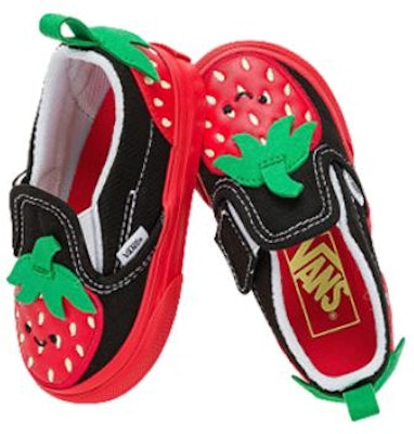 (Toddler) Vans Slip-On Velcro 'Black Red' VN0005WHREB Shop (Toddler) Vans Slip-On Velcro 'Black Red' VN0005WHREB