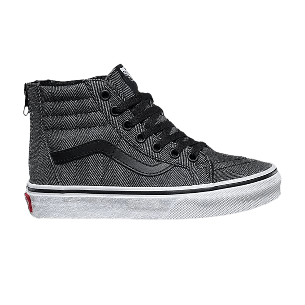 (Infant) Vans Sk8-Hi Zip 'Oversized Herringbone - Black' VN0A32R3U4J