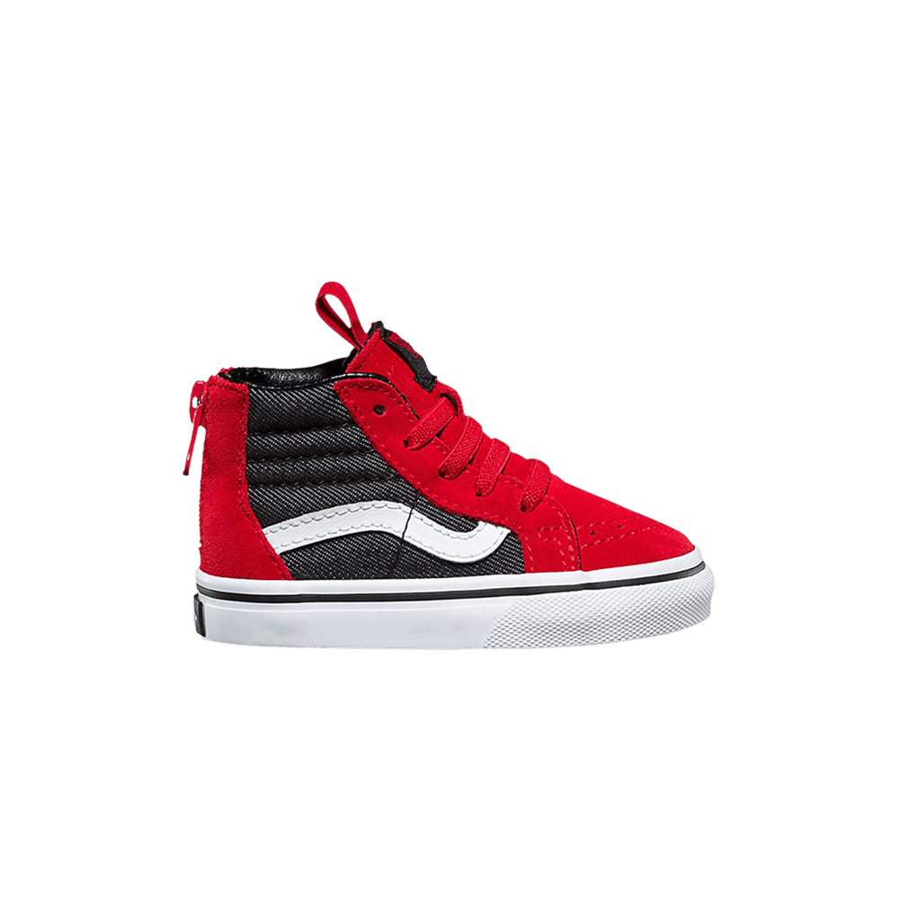 (Infant) Vans Sk8-Hi Zip 'Racing Red Black Denim' VN0A32R3Q6W