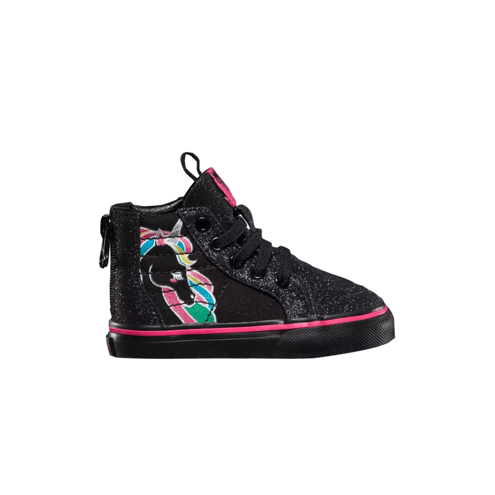 (Infant) Vans Sk8-Hi Zip 'Unicorn - Black Glitter' VN0A32R3QR0