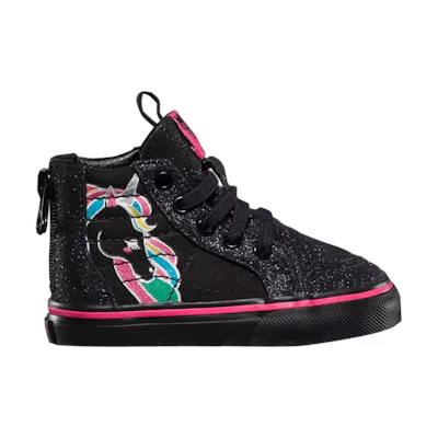 (Infant) Vans Sk8-Hi Zip 'Unicorn - Black Glitter'
