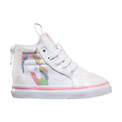 (Infant) Vans Sk8-Hi Zip 'Unicorn - White Glitter'