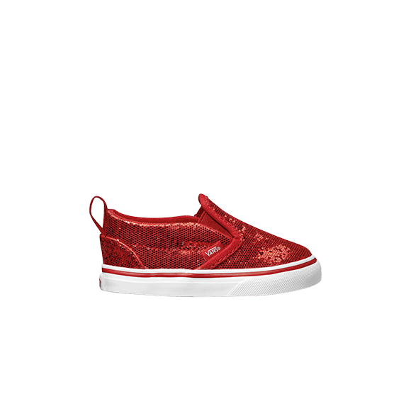 (Infant) Vans Slip-on 'Glitter Red' 0UBS9V2