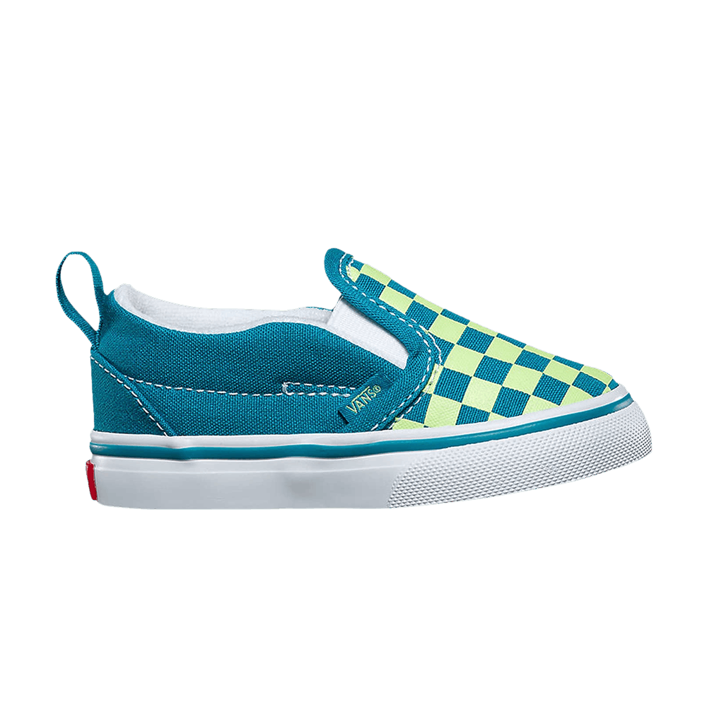 (Infant) Vans Slip-On V 'Checkerboard - Enamel Blue Green' VN0A3488U4V
