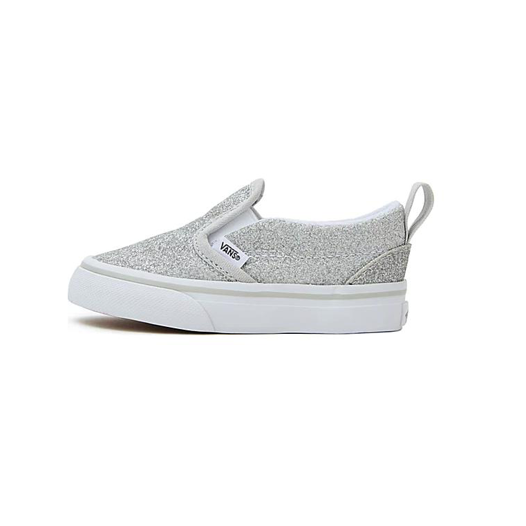 (Infant) Vans Slip-On V 'Glitter - Silver' VN000UBSX1K