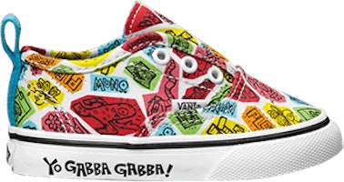 (Infant) Yo Gabba Gabba x Vans Authentic Velcro 'Multi Face White' 0RQ2AKZ (Infant) Yo Gabba Gabba x Vans Authentic Velcro 'Multi Face White' 0RQ2AKZ