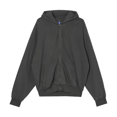 【Kanye Concert】YEEZY Gap Balenciaga SS24 Grey Zip-Up Hoodie Unisex. YZY-SS24-09