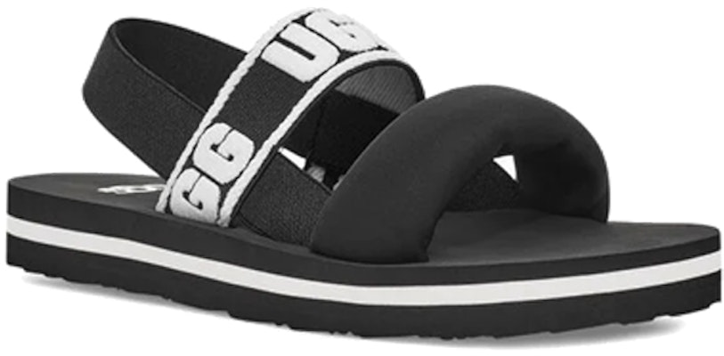 (儿童) UGG Zuma Sling 拖鞋 黑白色 1112973K-BLK Lookbook (儿童) UGG Zuma Sling 拖鞋 黑白色 1112973K-BLK