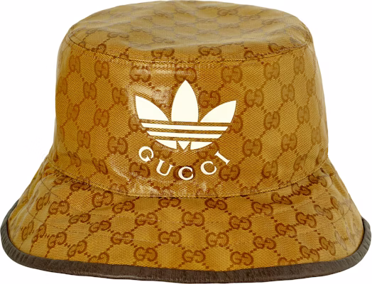 【限量版】GUCCI x Adidas 水晶帆布皮革边饰棕色渔夫帽 男女通用 696484-4HAP2-7164 Buy 【限量版】GUCCI x Adidas 水晶帆布皮革边饰棕色渔夫帽 男女通用 696484-4HAP2-7164