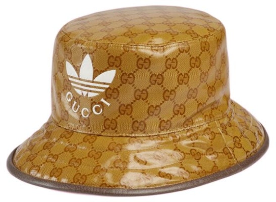 【限量版】GUCCI x Adidas 水晶帆布皮革边饰棕色渔夫帽 男女通用 696484-4HAP2-7164 Order 【限量版】GUCCI x Adidas 水晶帆布皮革边饰棕色渔夫帽 男女通用 696484-4HAP2-7164