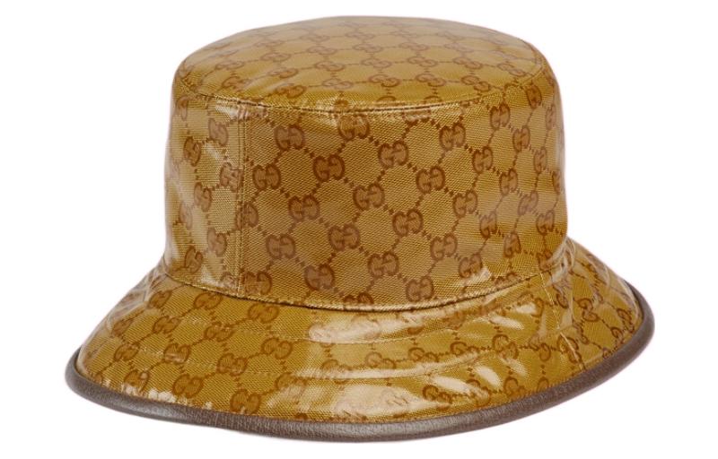 Shop [Limited Edition] GUCCI x Adidas Crystal Canvas Leather Trim Bucket Hat Brown Unisex 696484-4HAP2-7164