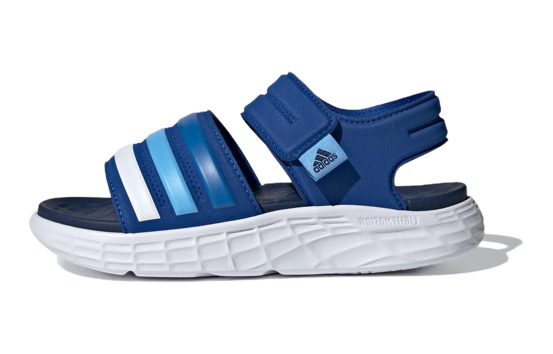 (Pre School) adidas Duramo Kids' Sandals Blue White - Non-Slip, Quick-Dry, Lightweight Slides ID3533