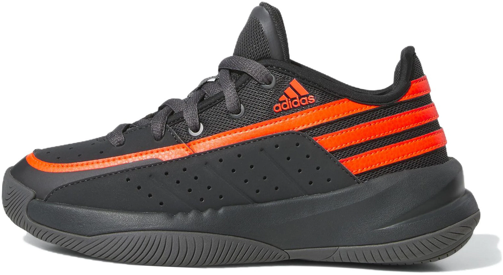 pre-school-adidas-front-court-kids-basketball-shoes-gray-red-youth-comfort-and-durability-low-top-id-8600