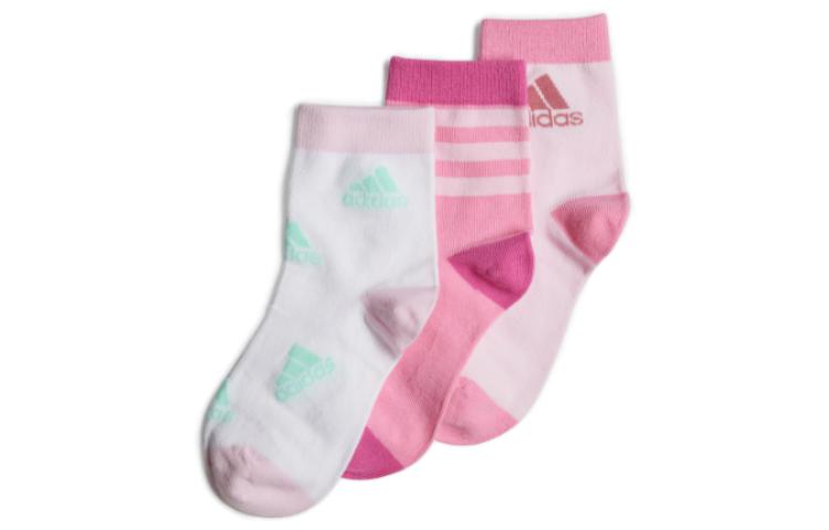 (Pre School) adidas Kids' Striped Ankle Socks (3-Pack) H49617