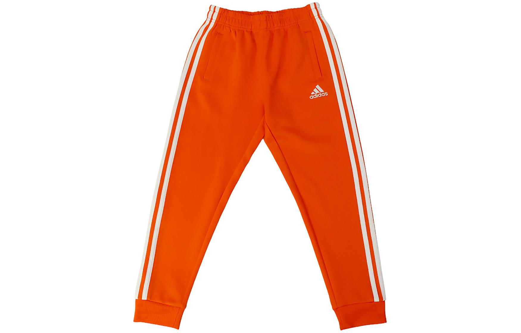 (Pre School) adidas Kids TAEKWONDO Logo Stripe Knit Track Pants Orange/White TR30P3K-OW