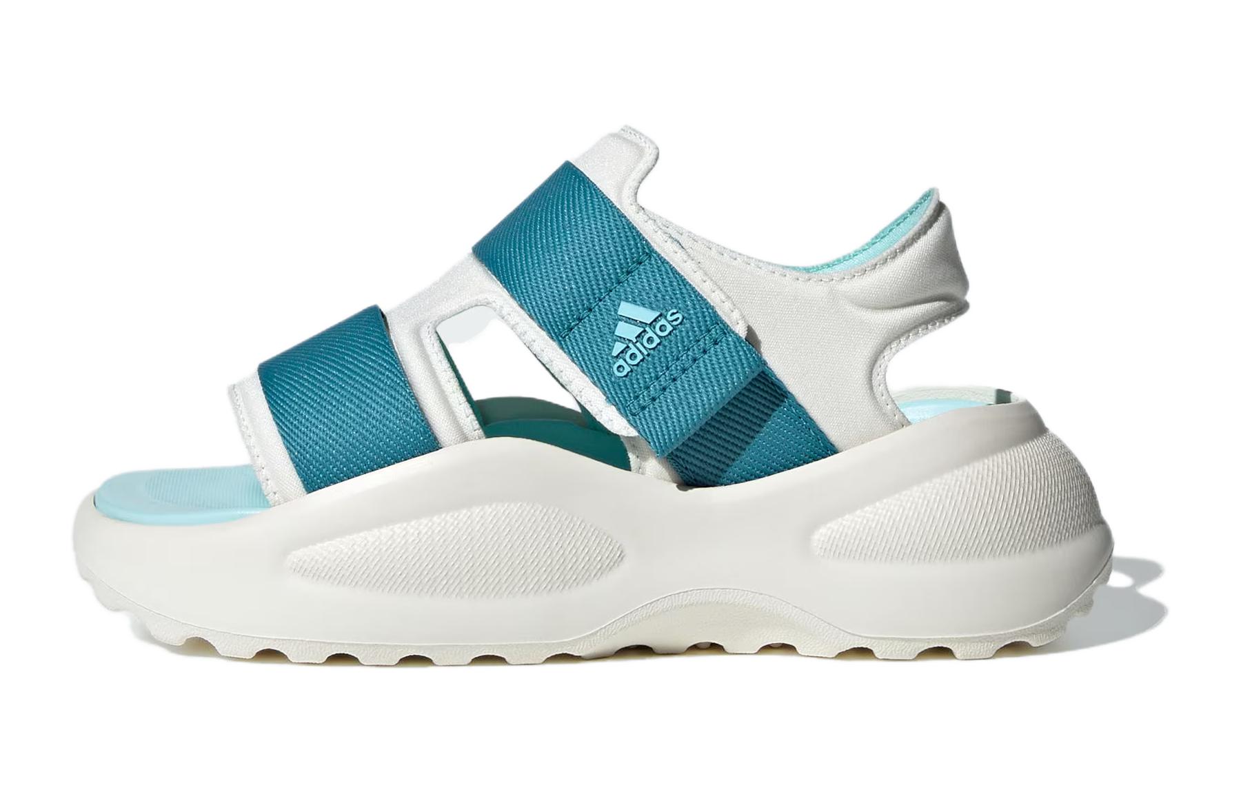 (Pre School) adidas Mehana Kids Velcro Sandals White Green - Sporty, Durable & Cushioned. ID7912