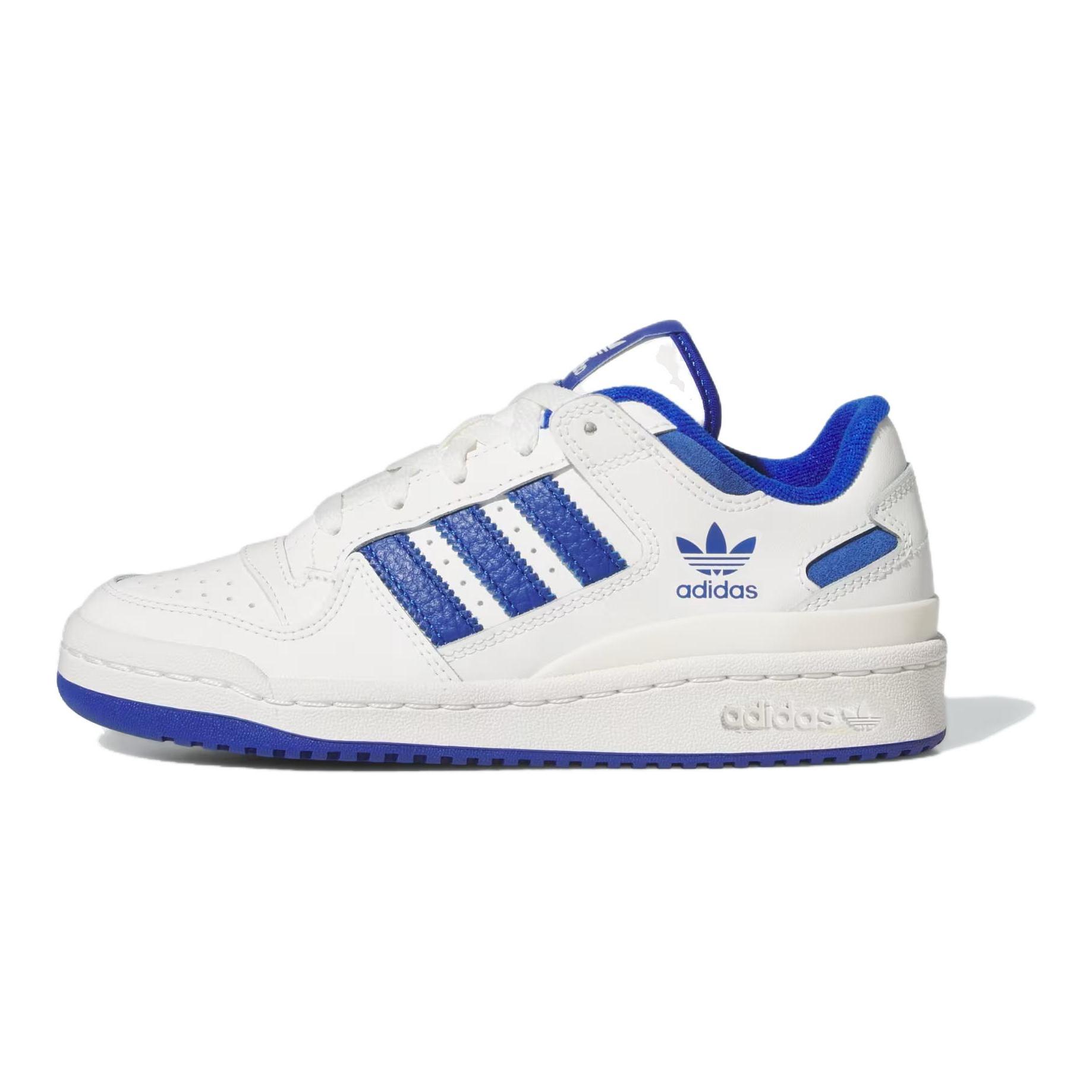 (Youth) (Pre School) adidas Originals Forum Low CL White Blue Leather Casual Sneakers IH7917