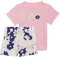 (Pre School) adidas Originals Kids' Set - Printed Tee & Elastic Shorts Pink/White/Lime/Indigo HC1949 (Pre School) adidas Originals Kids' Set - Printed Tee & Elastic Shorts Pink/White/Lime/Indigo HC1949