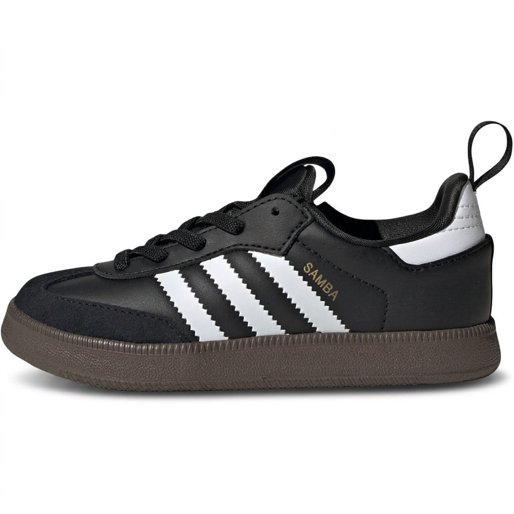 (Pre School) adidas Originals Samba QUICKON Kids' Low-Top Sneakers Black White Children's Shoes KK2178