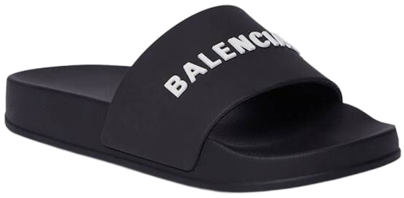 (Youth) (Pre School) Balenciaga Pool Slide Black White 693777W1S801006 Lookbook (Youth) (Pre School) Balenciaga Pool Slide Black White 693777W1S801006
