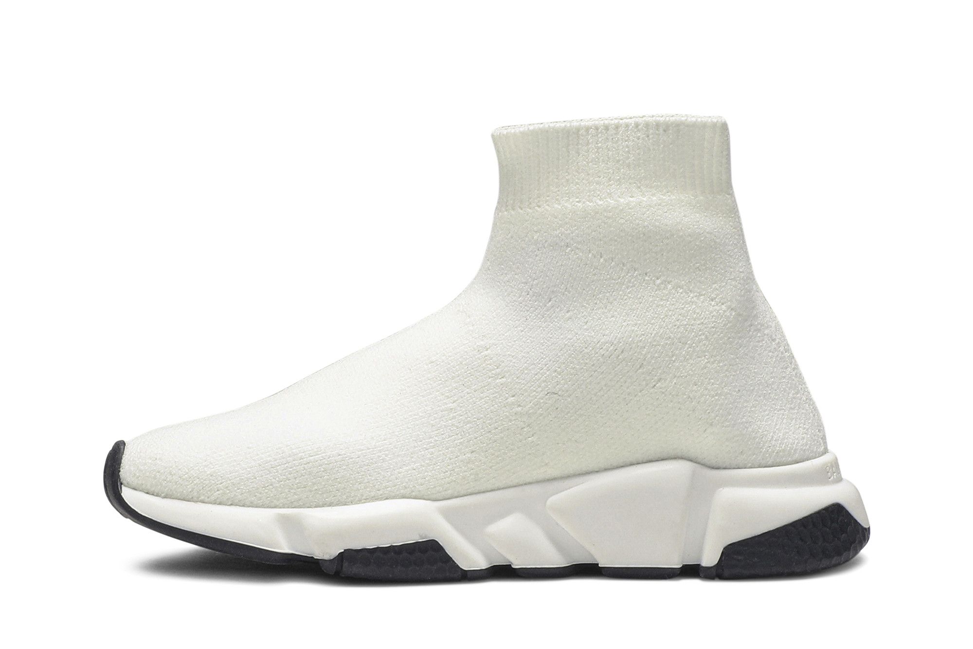 Lookbook (学龄前) 巴黎世家 Speed Trainer 中帮跑鞋 '黑白配色' 527245-W05G0-9000