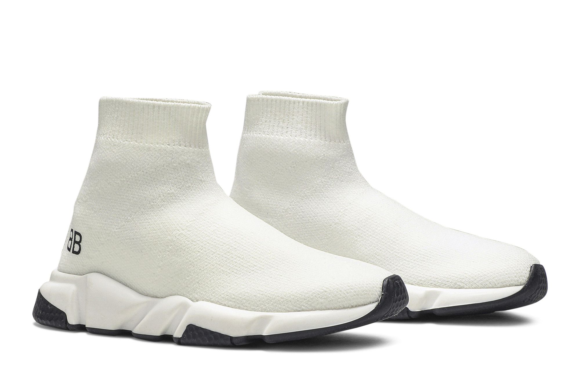 Cheap (学龄前) 巴黎世家 Speed Trainer 中帮跑鞋 '黑白配色' 527245-W05G0-9000