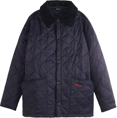 (Pre School) Barbour Kids Jacket Navy Blue Solid Color Coat with Button and Logo CQU0047NY95 Buy (Pre School) Barbour Kids Jacket Navy Blue Solid Color Coat with Button and Logo CQU0047NY95