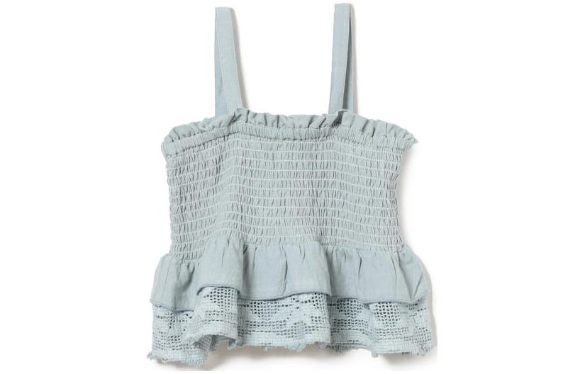 (Pre School) Beams Kids Girls' Loose Fit Ruffle Hem Cami Tank Top - Blue 9401000228670