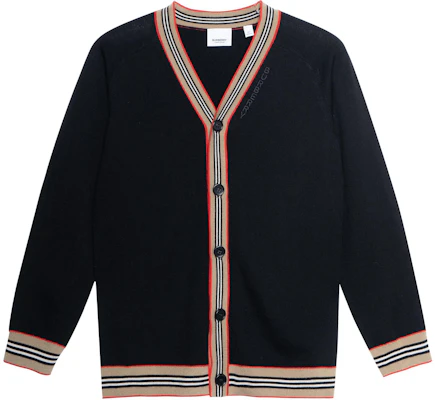 (Pre School) Burberry Kids Black Logo Stripe Long Sleeve Cardigan Sweater. 80476131 Buy (Pre School) Burberry Kids Black Logo Stripe Long Sleeve Cardigan Sweater. 80476131
