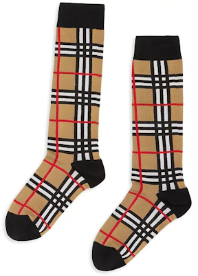 (Pre School) Burberry Kids Classic Check Jacquard Mid-Calf Socks in Archive Beige. 80181781 Buy (Pre School) Burberry Kids Classic Check Jacquard Mid-Calf Socks in Archive Beige. 80181781