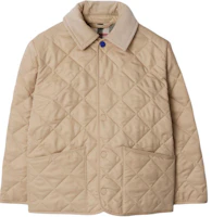 (Pre School) Burberry Kids Quilted Jacket Light Stone Single-Breasted Long Sleeve Coat 80924571 (Pre School) Burberry Kids Quilted Jacket Light Stone Single-Breasted Long Sleeve Coat 80924571