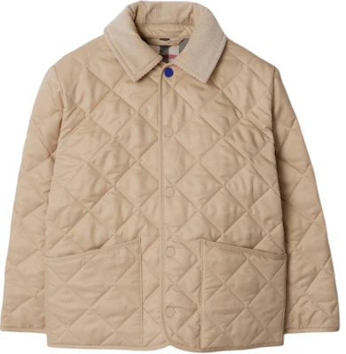 (Pre School) Burberry Kids Quilted Jacket Light Stone Single-Breasted Long Sleeve Coat 80924571 Buy (Pre School) Burberry Kids Quilted Jacket Light Stone Single-Breasted Long Sleeve Coat 80924571