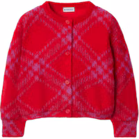 (Pre School) Burberry Kids Red Checkered Crewneck Cardigan Sweater - Long Sleeve 80891761 (Pre School) Burberry Kids Red Checkered Crewneck Cardigan Sweater - Long Sleeve 80891761