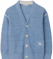 (Pre School) Burberry Kids SS24 Light Blue V-Neck Logo Embroidered Knit Cardigan. 80792971 (Pre School) Burberry Kids SS24 Light Blue V-Neck Logo Embroidered Knit Cardigan. 80792971