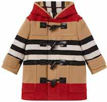 (Pre School) Burberry Kids Stripe Duffle Coat with Hood - Spring/Fall/Winter Regular Fit 80410751 (Pre School) Burberry Kids Stripe Duffle Coat with Hood - Spring/Fall/Winter Regular Fit 80410751