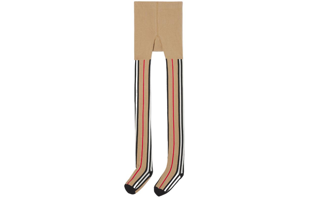 (Pre School) Burberry Kids Striped Cozy Warm Brown Jumpsuit Socks for Children 80321661