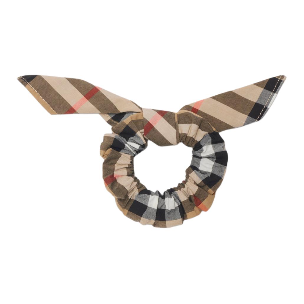 (Pre School) Burberry Kids Striped Pattern Cotton Hair Tie/Band - Brown. 81004621