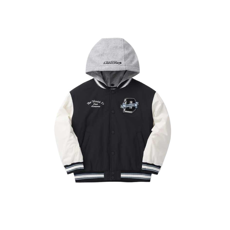 (Pre School) Discovery Expedition Kids' Black Hooded Casual Baseball Jacket Long Sleeve Comfort DKPD11041-BKS
