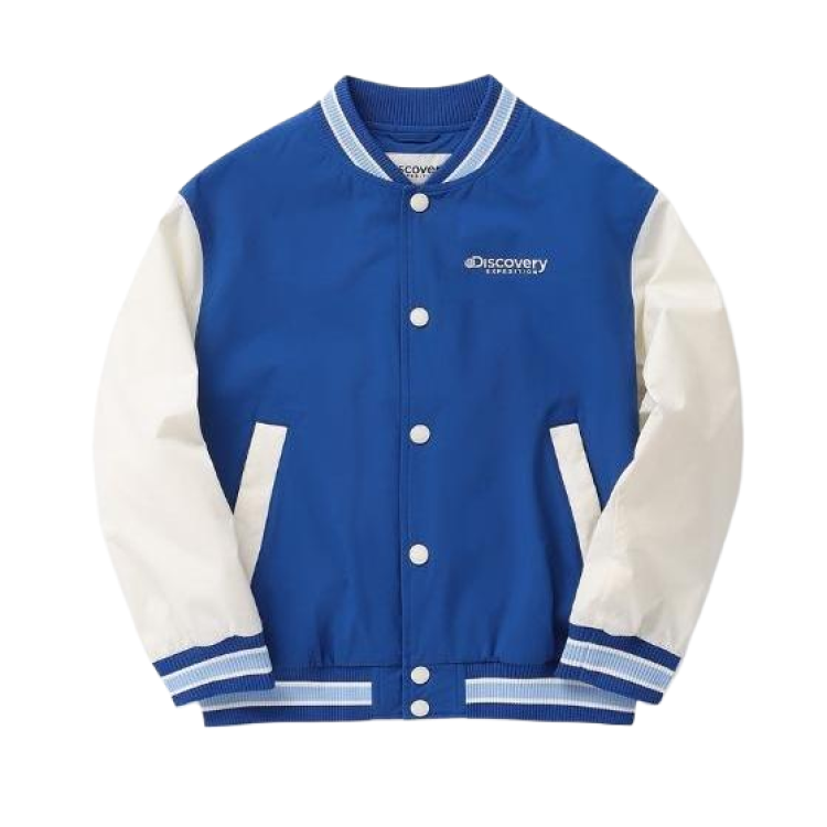 (Pre School) Discovery Expedition Kids' Blue Colorblock Baseball Jacket - Trendy & Casual DKWJ11041-NYL
