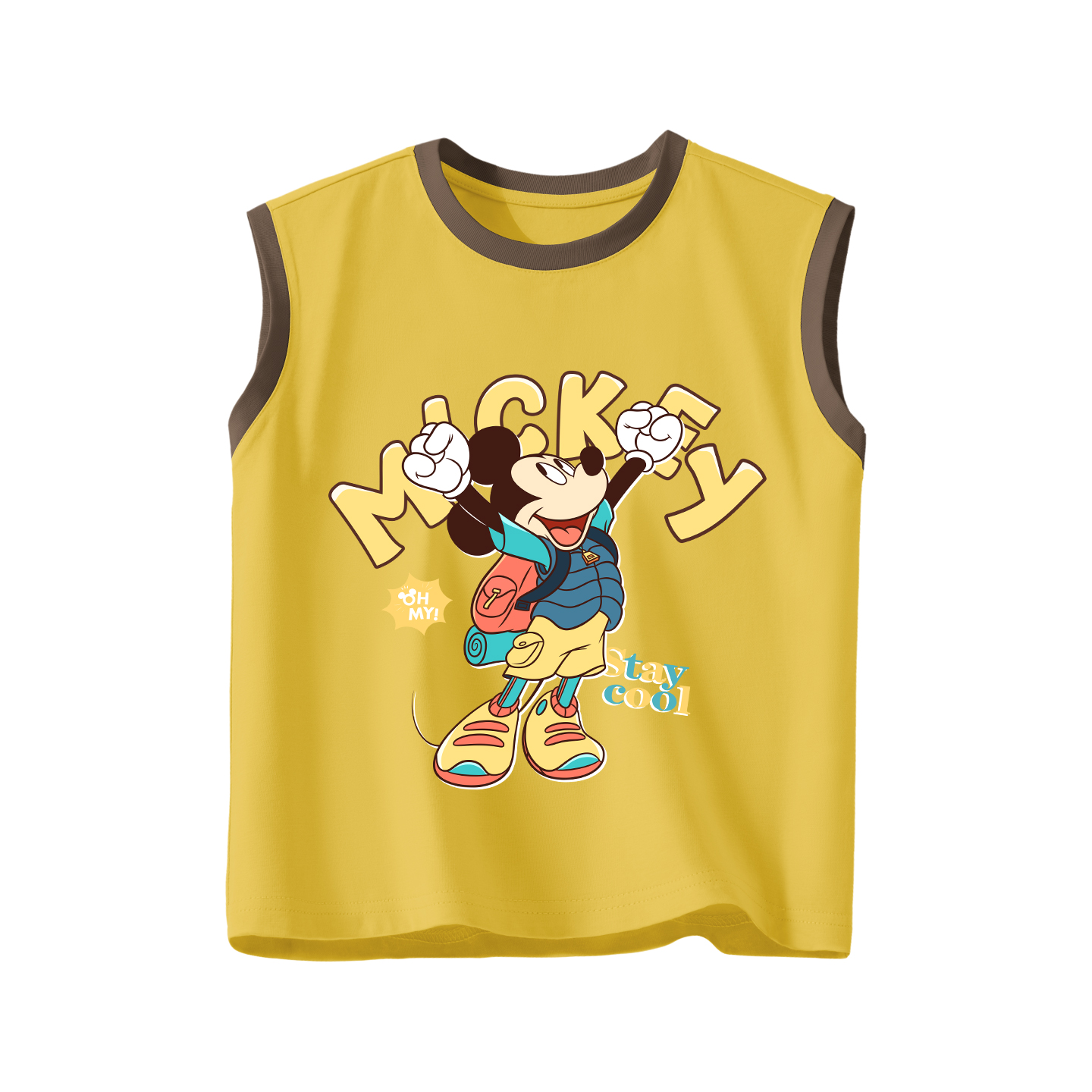 (Pre School) Disney Kids' Summer Sleeveless Tank Top - Loose Fit Colorblock Vest for Boys & Girls ZT2603181819