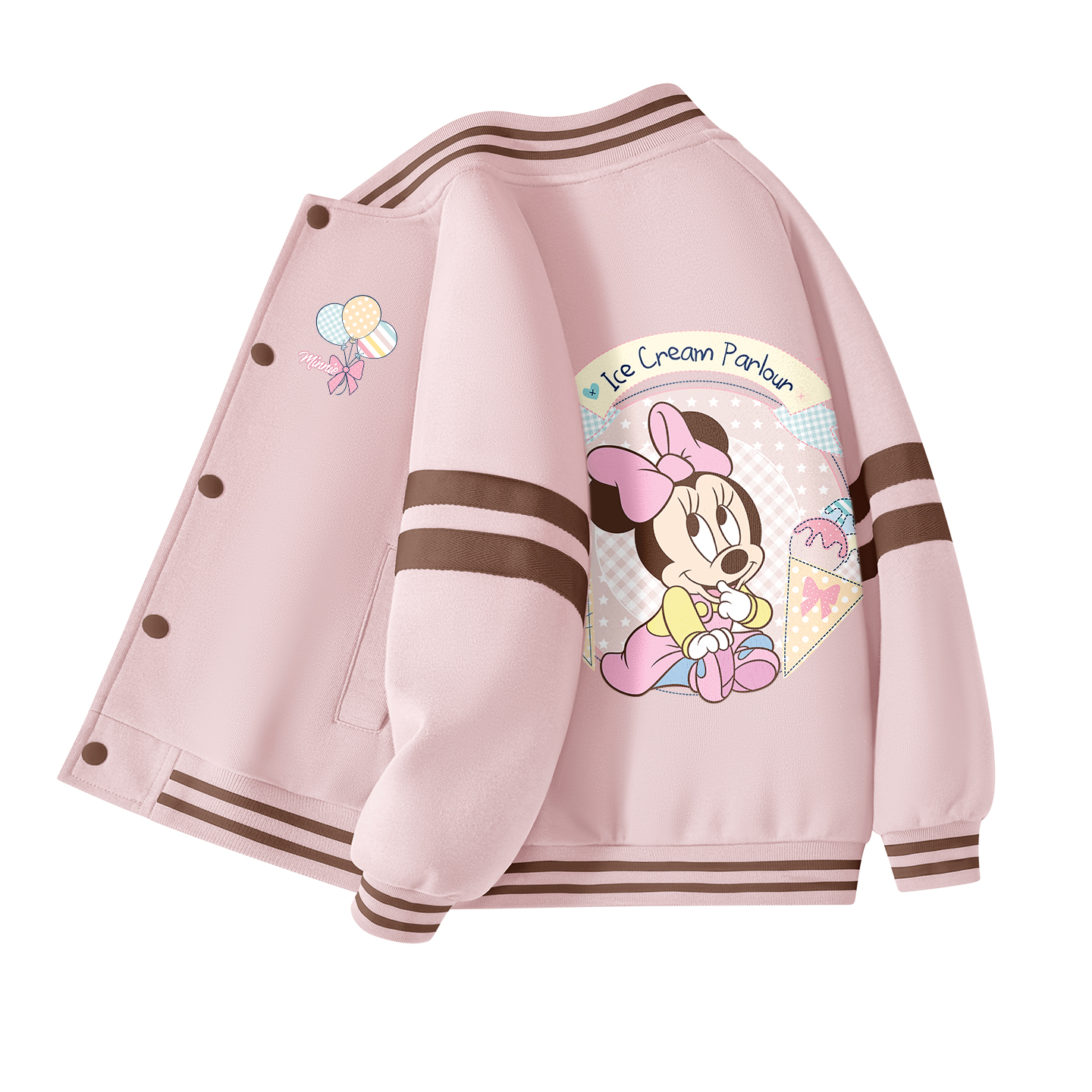 (Pre School) Disney Kids Baseball Jacket - Stylish Colorblock Fall Fashion Top YJP2509121728