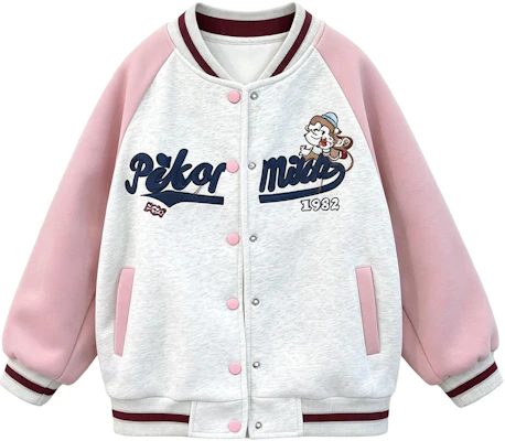 (Pre School) Disney Kids Baseball Jacket Cartoon Embroidery Colorblock Varsity Style Coat LAB2503 Buy (Pre School) Disney Kids Baseball Jacket Cartoon Embroidery Colorblock Varsity Style Coat LAB2503