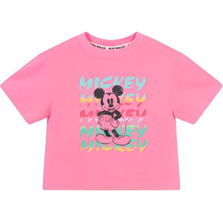 (Pre School) Disney Kids T-Shirt - Breathable & Soft, Short Sleeve, Hot Pink. ZD2DS031