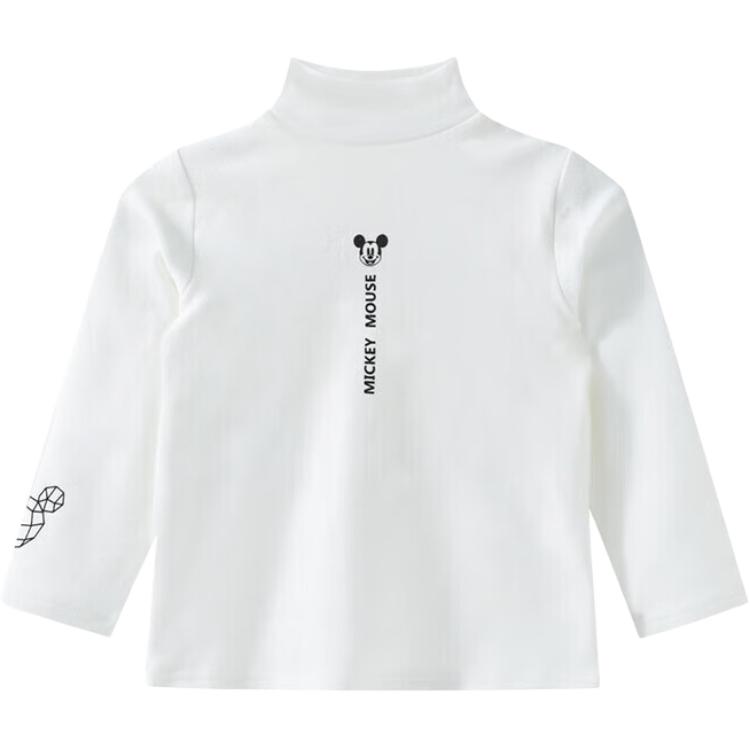 (Pre School) Disney Kids T-Shirt White Long Sleeve Mock Neck Casual Fashion 223S1737