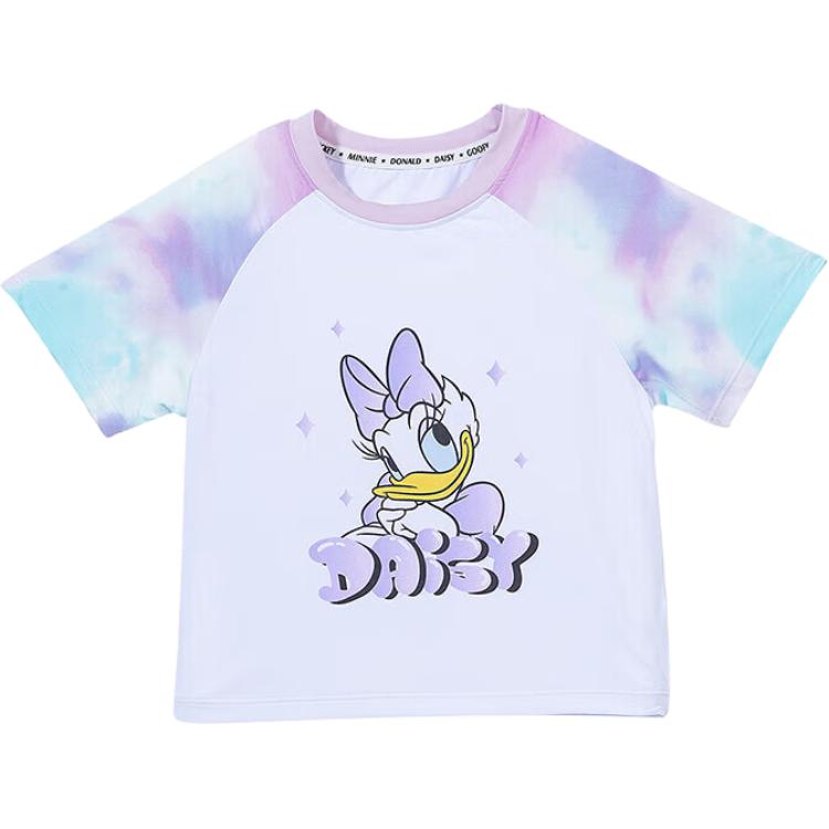 (Pre School) Disney T-Shirt Daisy Princess Breathable Short Sleeve Kids White ZD2DS012