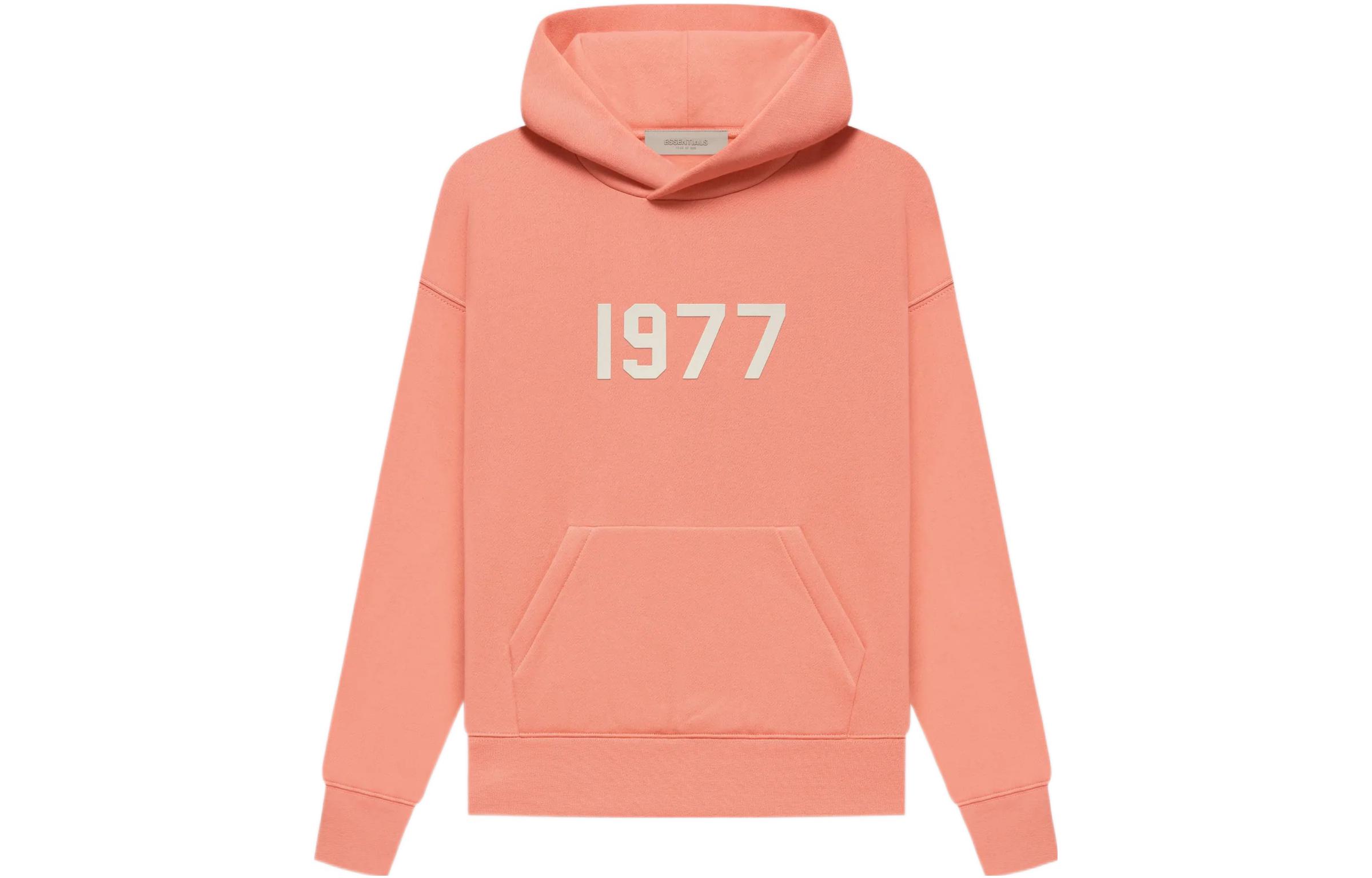 (Pre School) Fear of God Essentials FW22 Kids Hoodie Coral Red Logo Print Pullover FOG-FW22-421