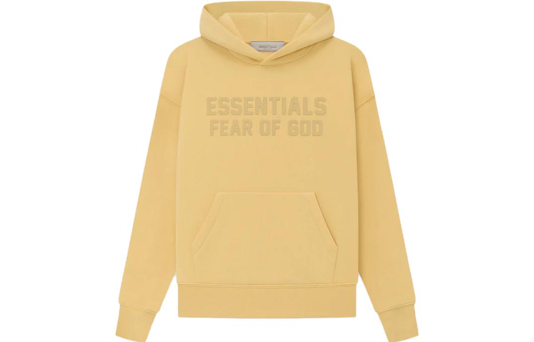(Pre School) Fear of God Essentials Kids Hoodie SS23 Light Tuscan Letter Print Pullover. FOG-SS23-202