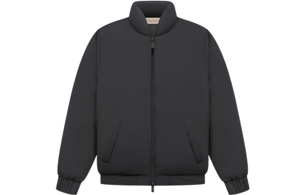 (Pre School) Fear of God Essentials Kids Puffer Jacket Iron Black SS22 Full-Zip Quilted Coat. FOG-SS22-662