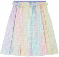 (Pre School) FENDI Kids Multicolor FF Monogram Colorblock Midi Skirt JFE083ALOEF1JDD (Pre School) FENDI Kids Multicolor FF Monogram Colorblock Midi Skirt JFE083ALOEF1JDD