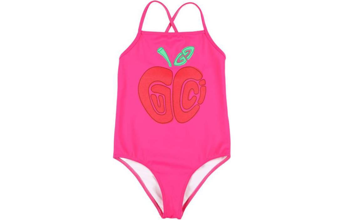 (Pre School) GUCCI Kids Printed Lycra Swimsuit Letter Print One-Piece Purple Red 773029-XJF70-5716